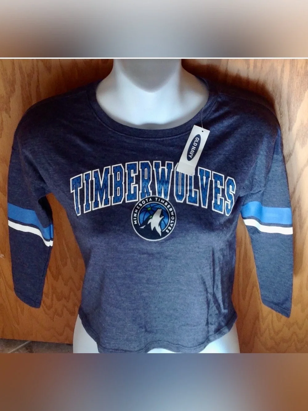 Old Navy NBA Minnesota Timberwolves T-shirt Girls 6/7 Long Sleeve Basketball